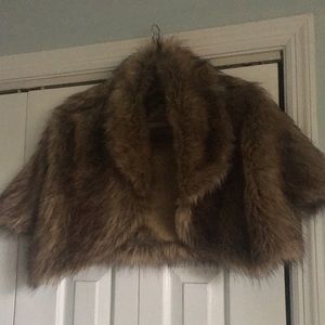 Faux fur shrug (worn once!)